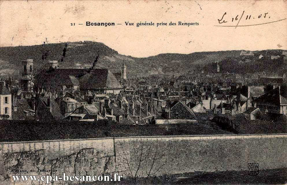 21 - Besançon - Vue générale prise des Remparts